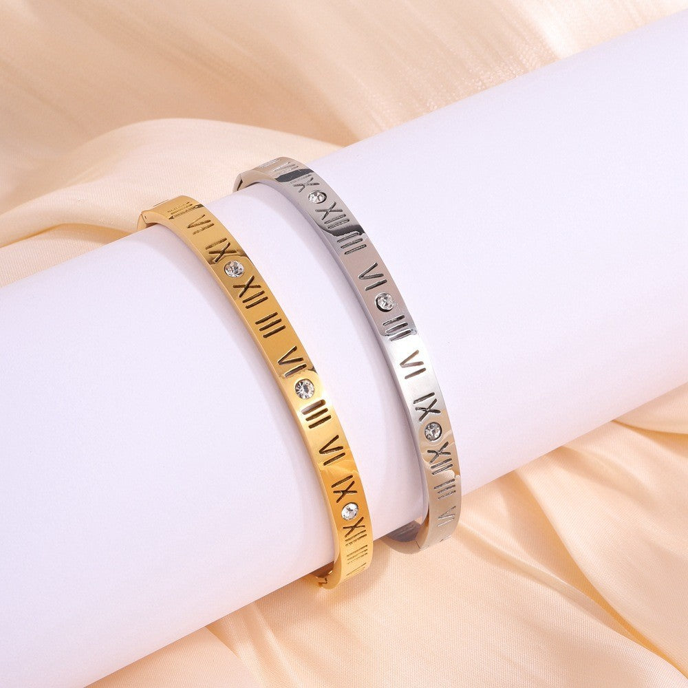Roman Numeral Titanium Bracelet