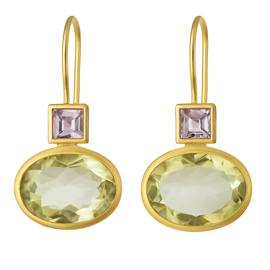 Retro Green Crystal Earrings